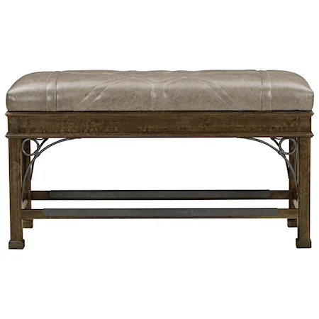 Counter Height Filly Bench with Top-Grain Leather Seat
